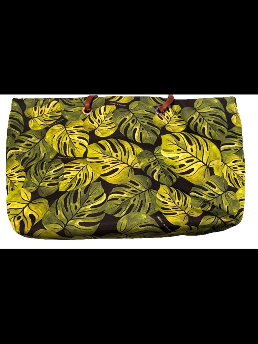 Dooney & Bourke Montego Addison monstera Print banana leaf 17"W x 11”H x 5.5"D - Picture 6 of 13